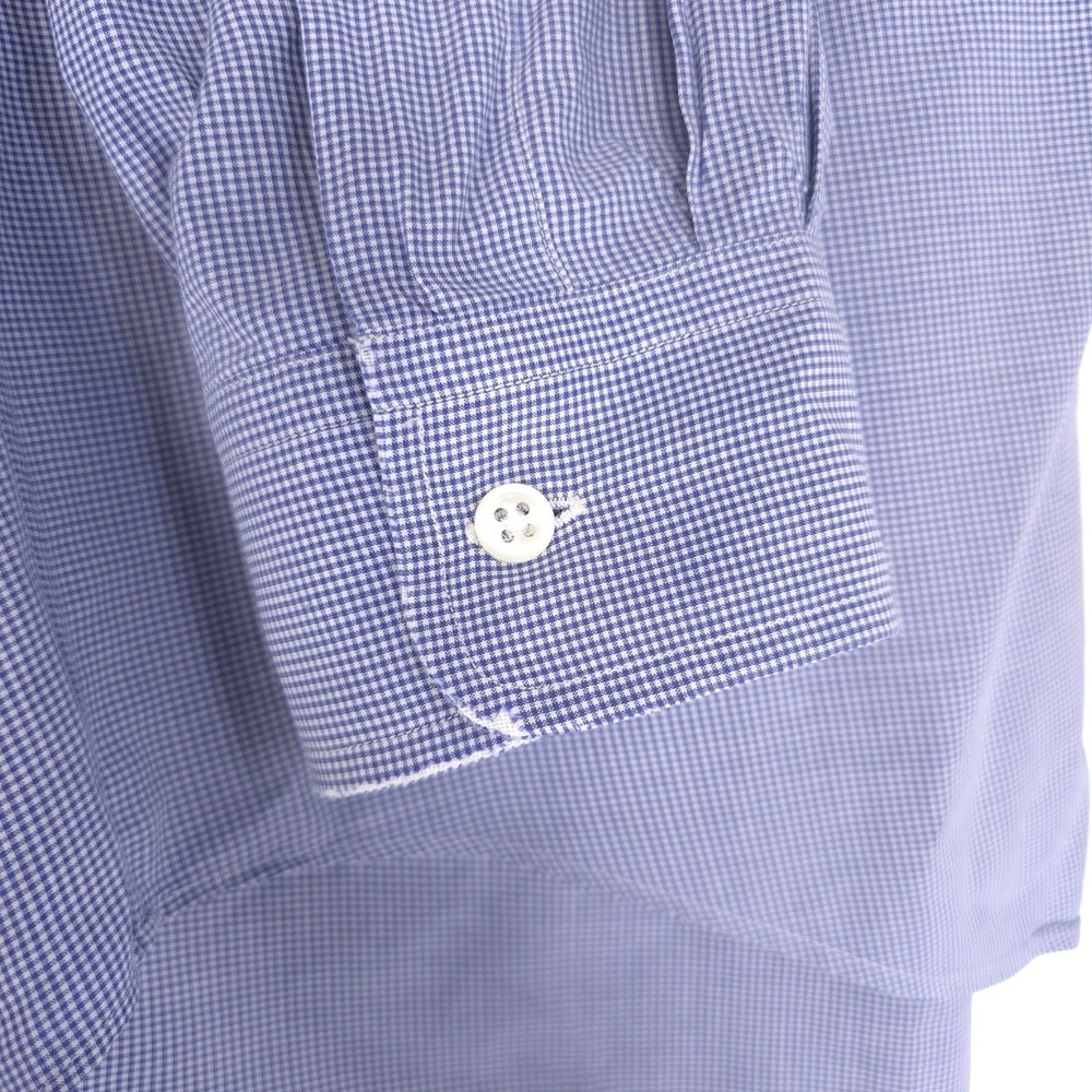 RALPH LAUREN BLAKE Men's Shirt MEDIUM Blue Check PIMA COTTON Vitage HONG KONG - Picture 10 of 11